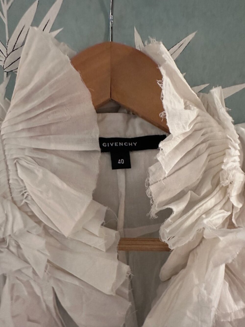 Givenchy Ruffle Neckline Button-Up Shirt - Picture 2 of 3